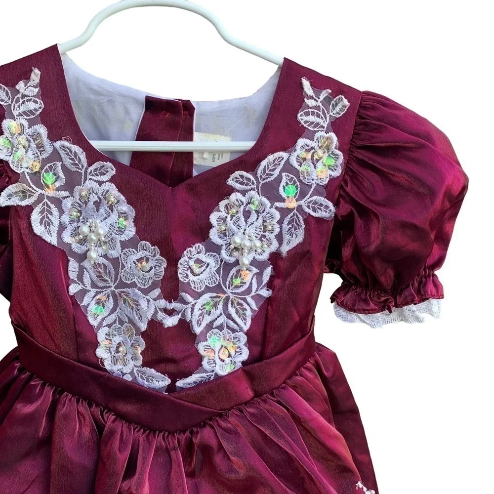 Vintage Golden Age Dress Sheer Full Circle USA Pageant Easter Wedding Size 4